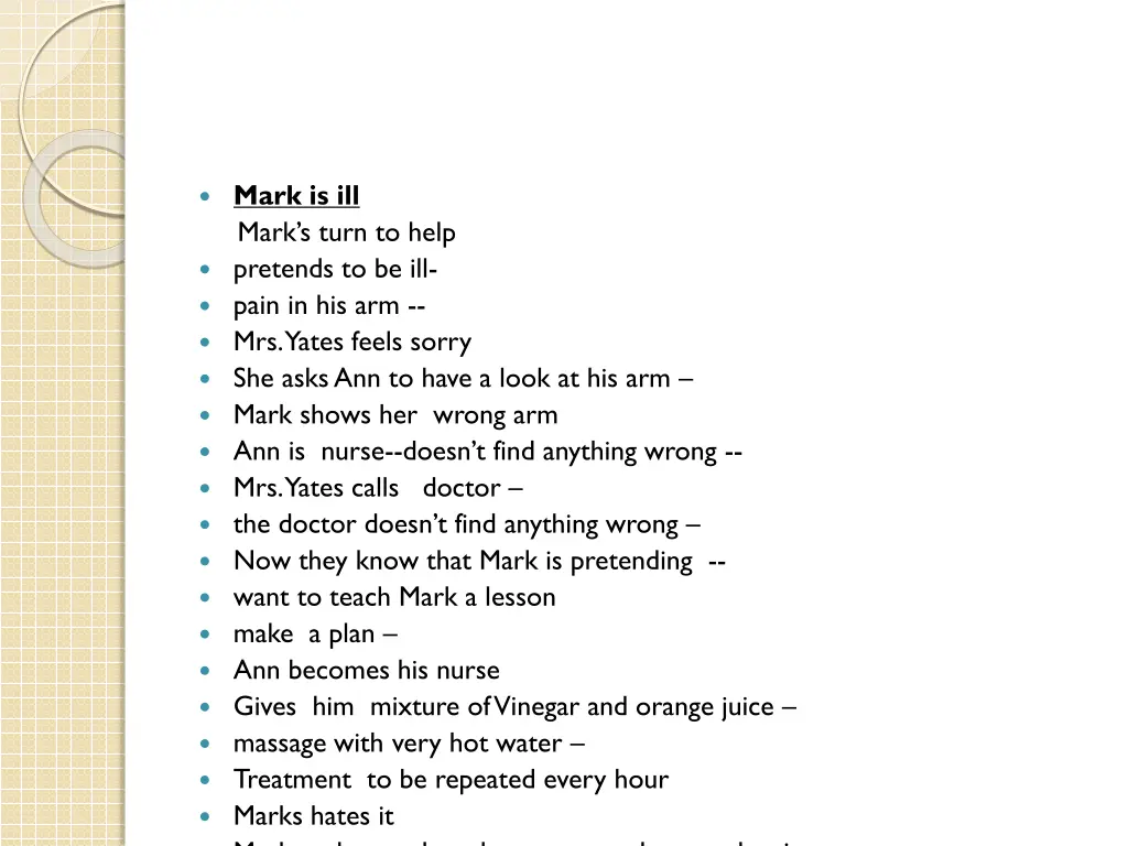 mark is ill mark s turn to help pretends