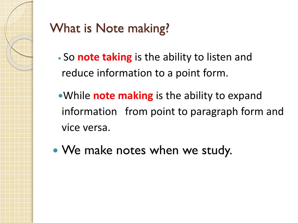 what is note making