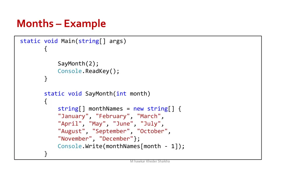 months example
