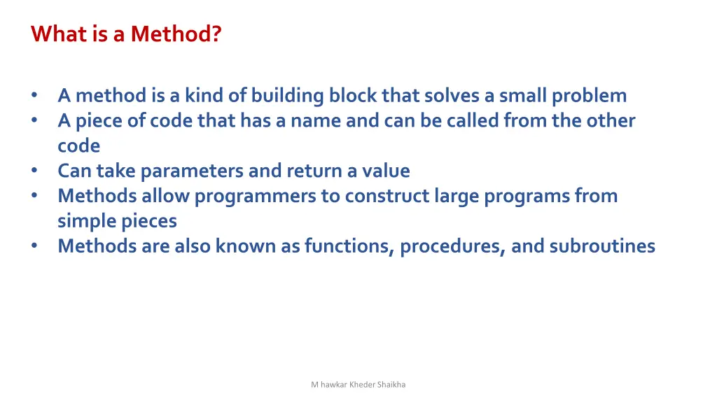 what is a method