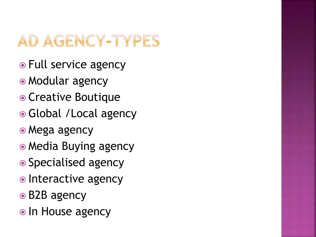 ad agency types