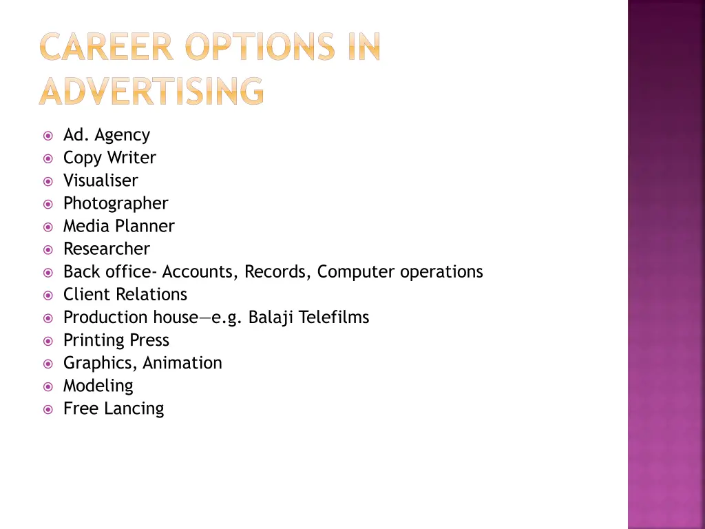 career options in advertising