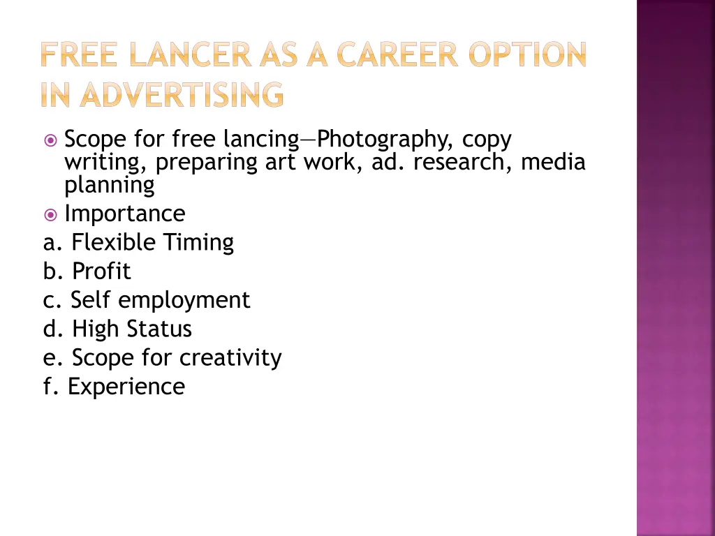 free lancer as a career option in advertising