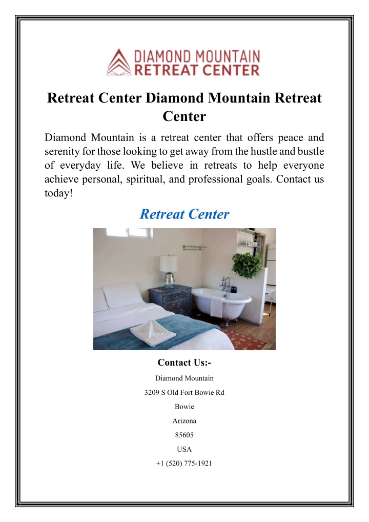 retreat center diamond mountain retreat center