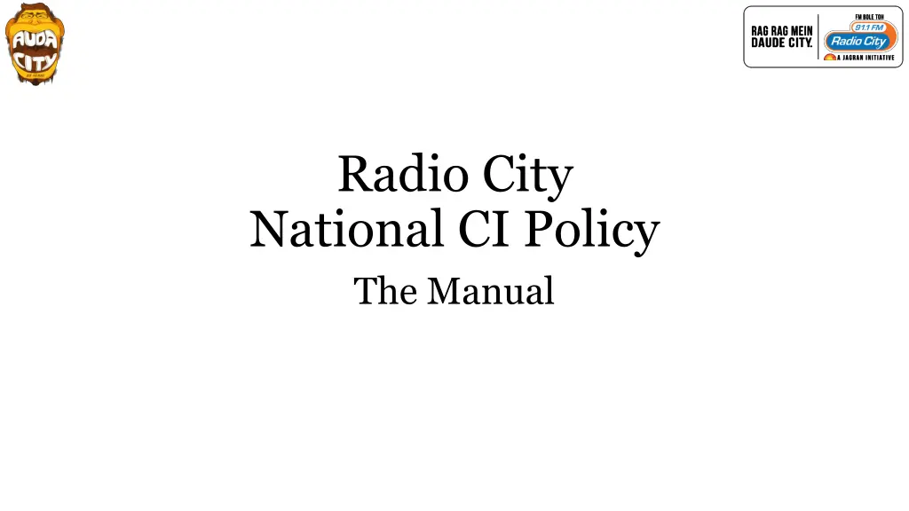 radio city national ci policy the manual 1