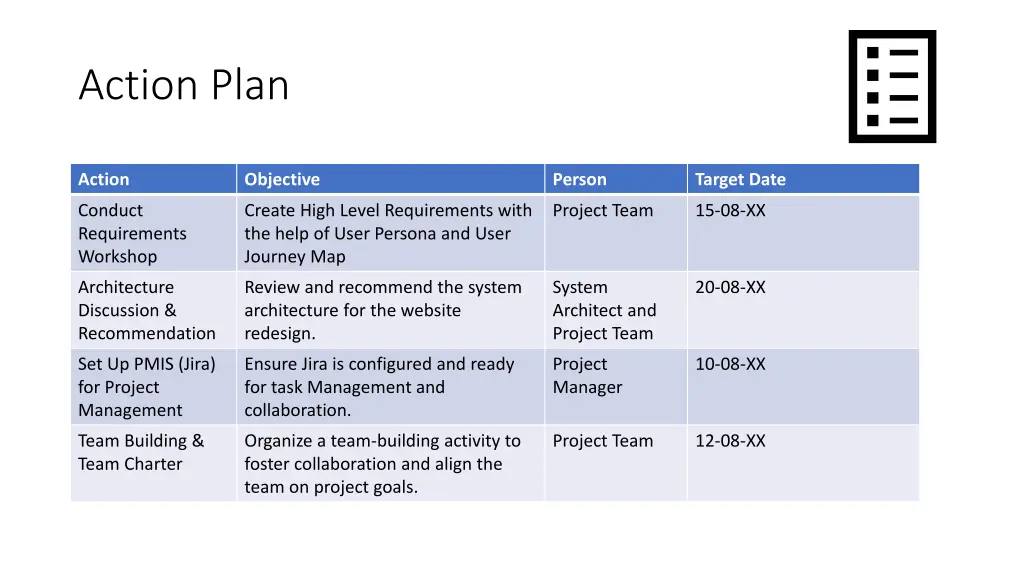 action plan 1