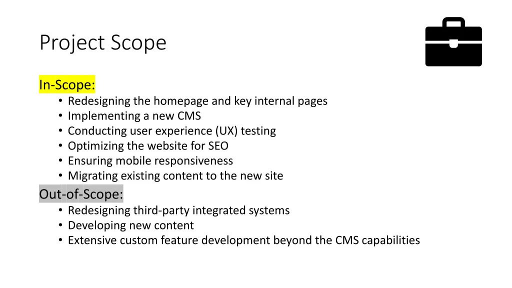 project scope