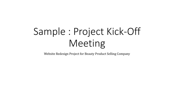 sample project kick off meeting