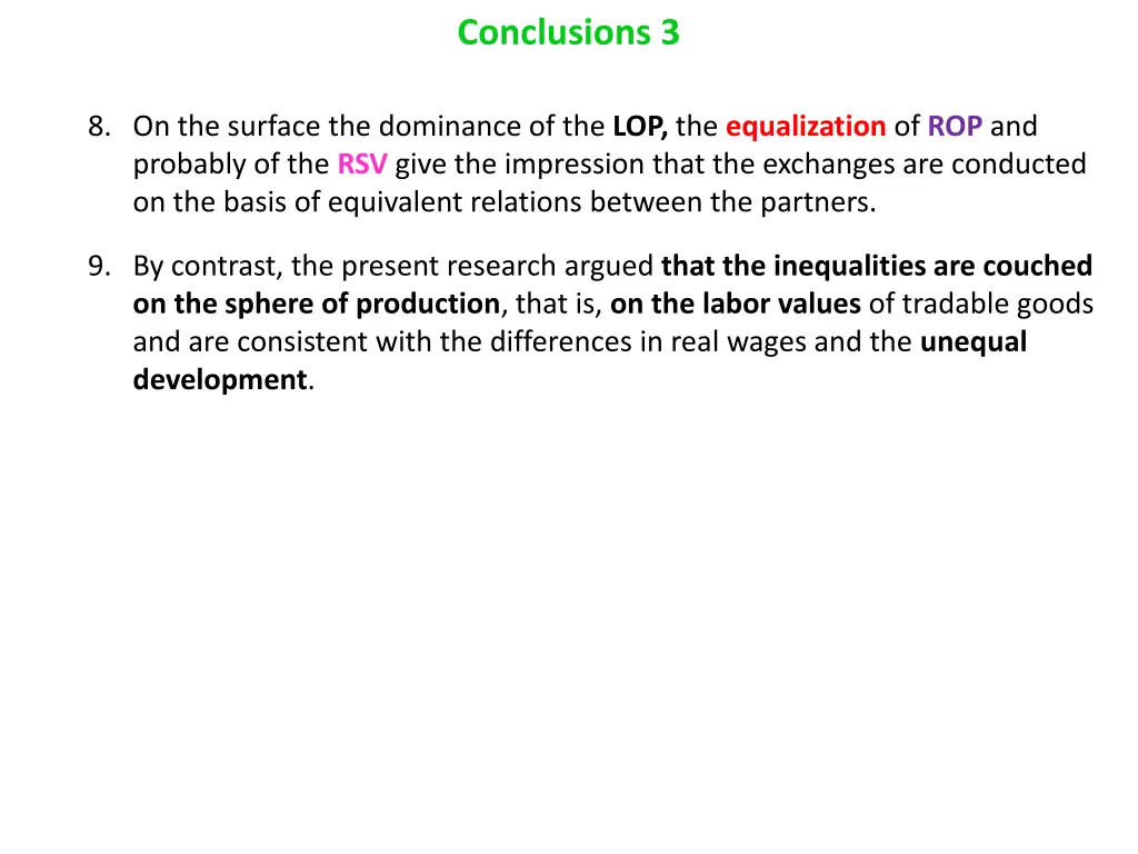 conclusions 3
