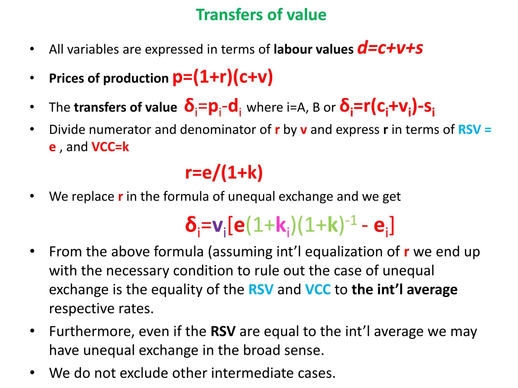 transfers of value