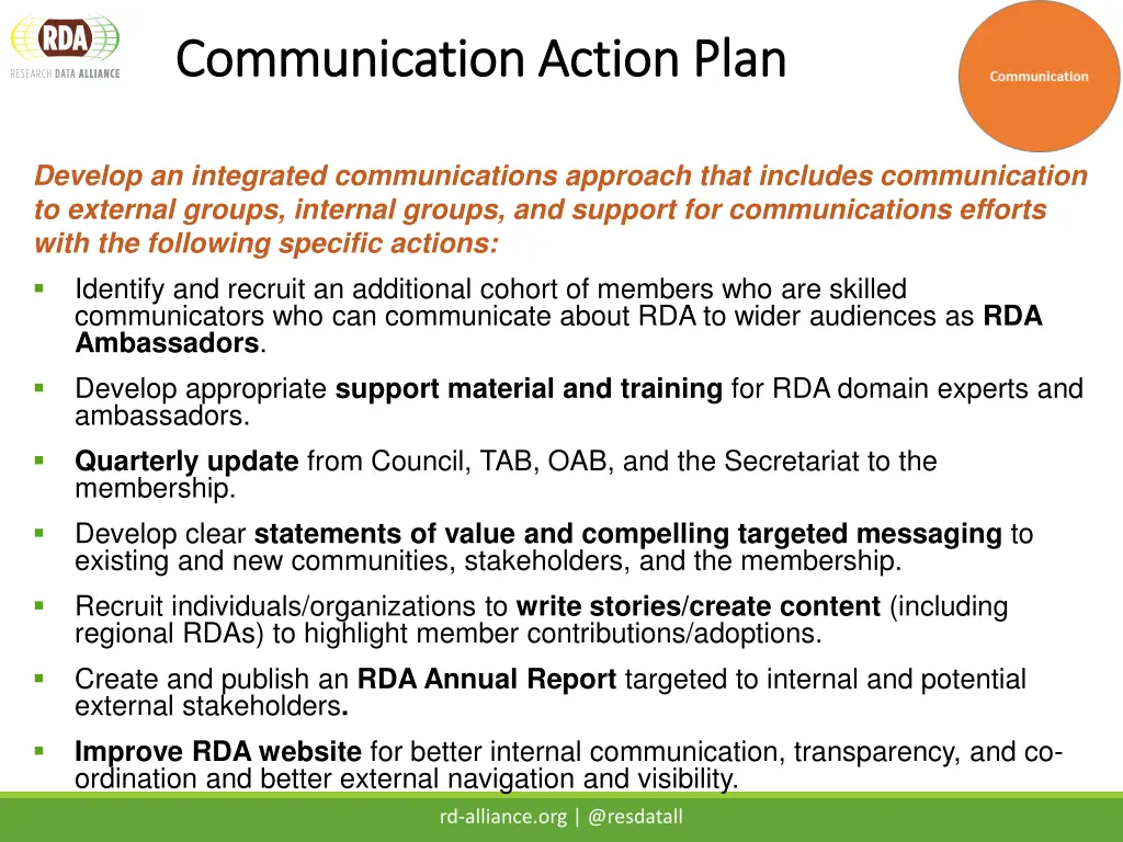 communication action plan communication action