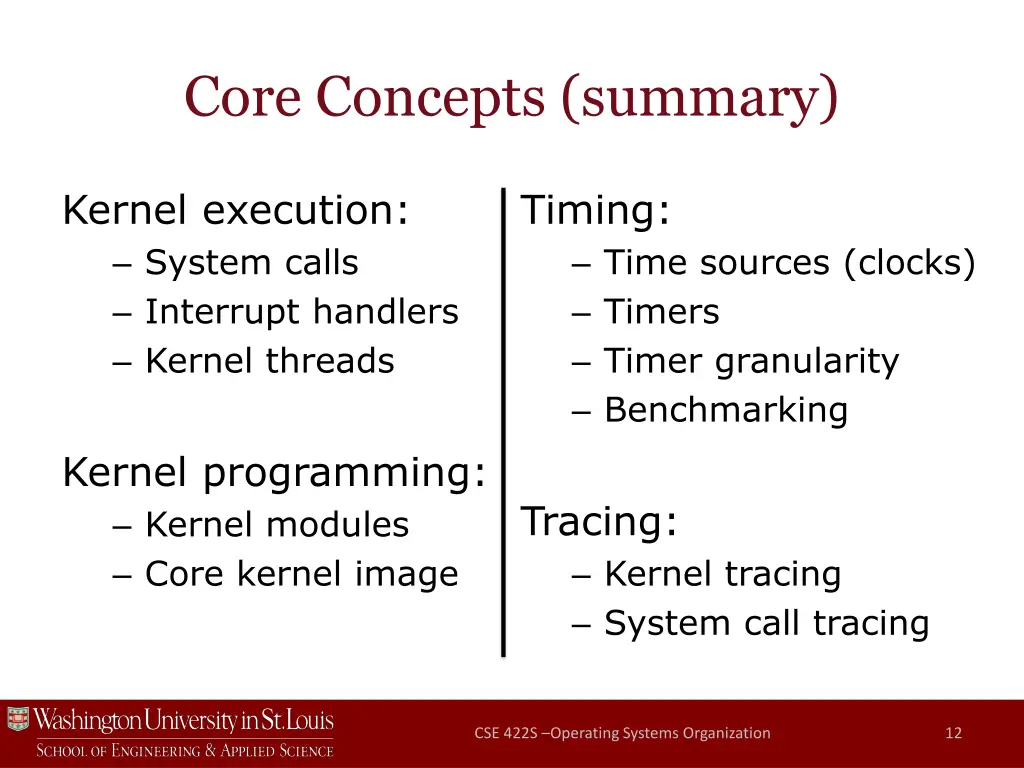 core concepts summary