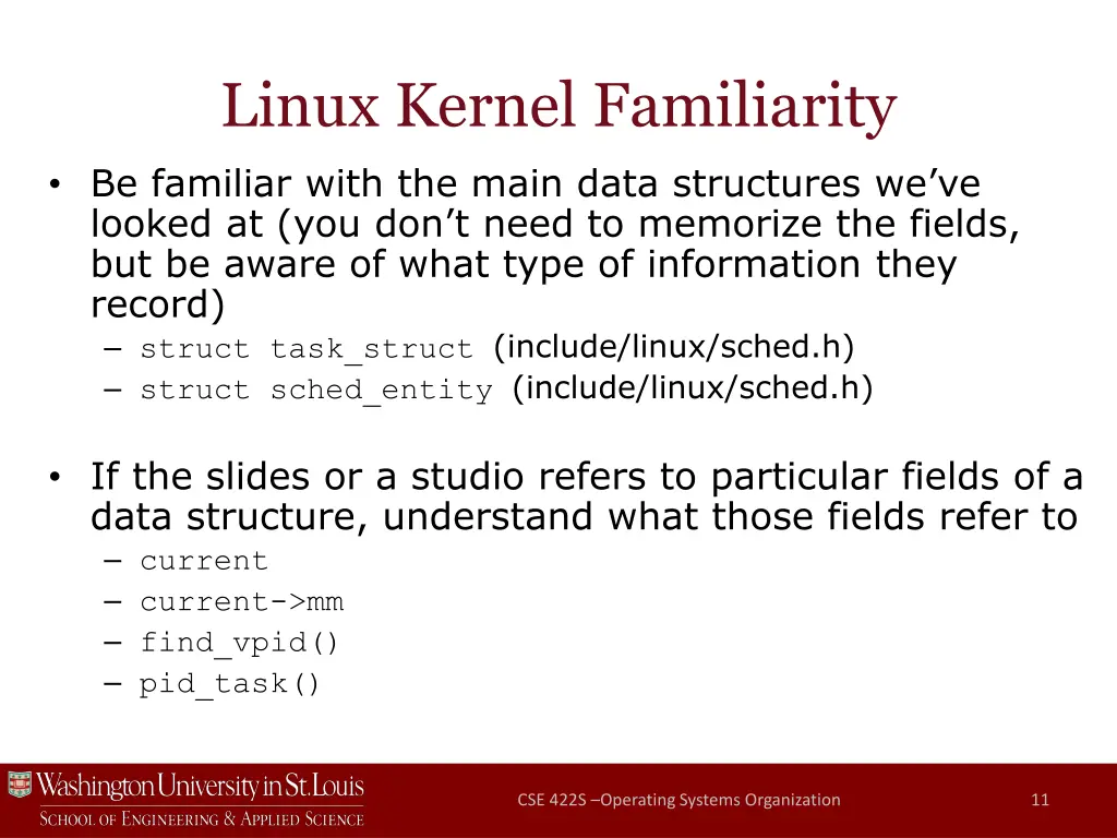 linux kernel familiarity