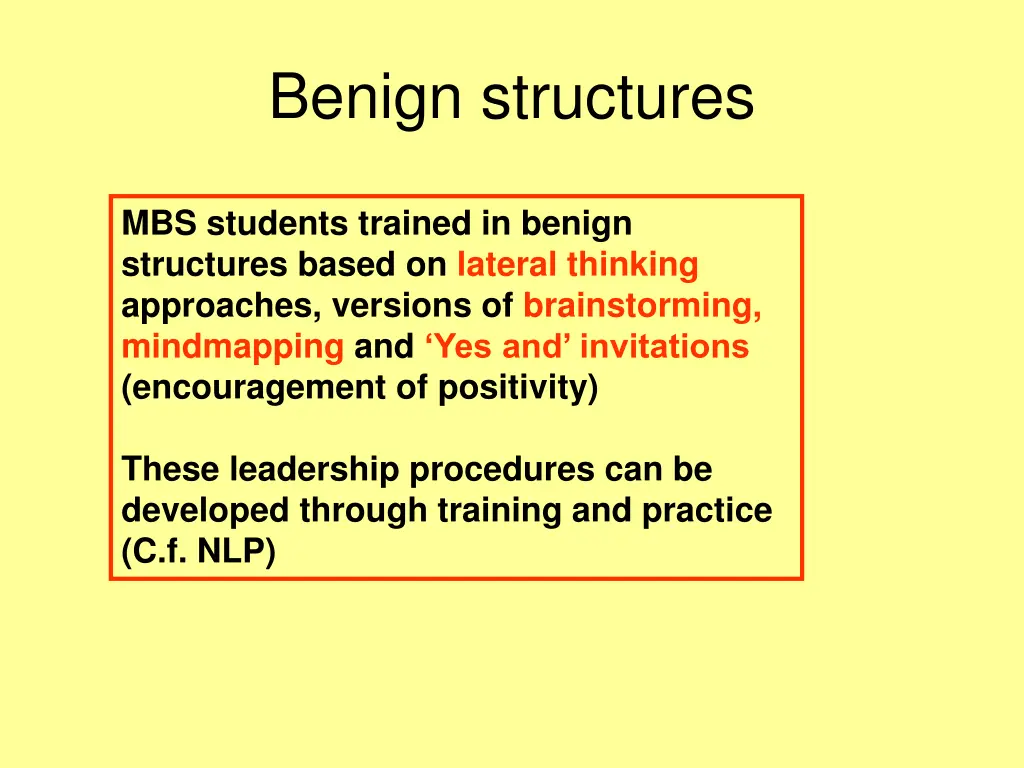 benign structures