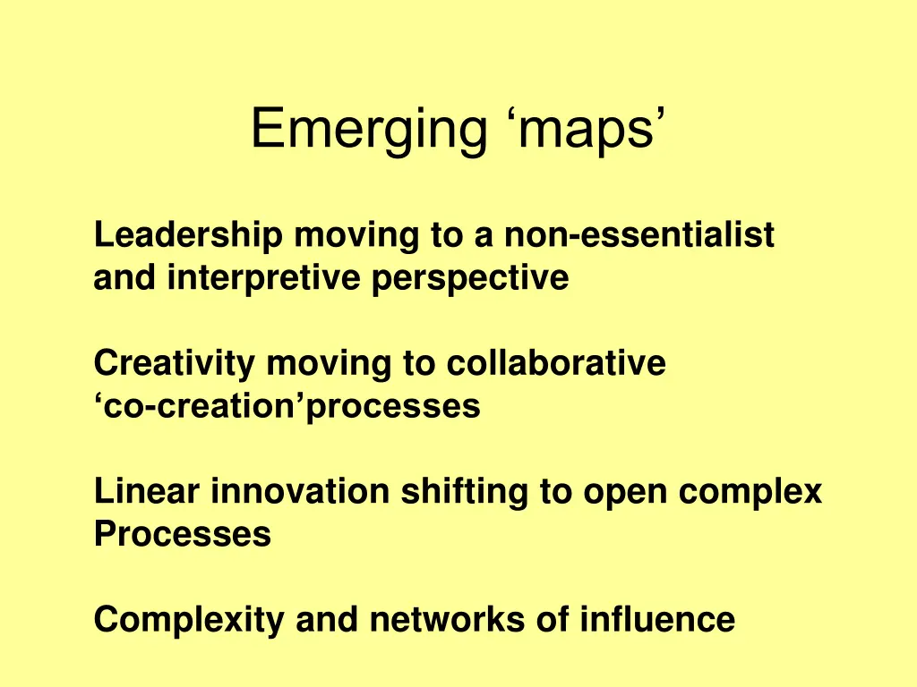 emerging maps