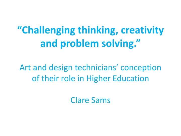 challenging thinking creativity and problem