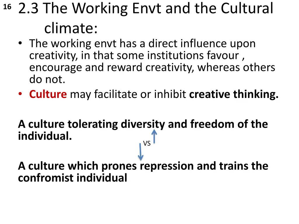 2 3 the working envt and the cultural climate