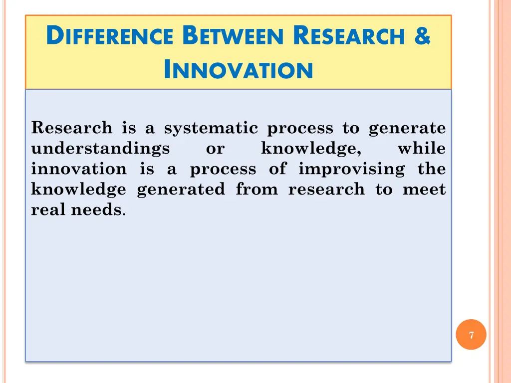 d ifference b etween r esearch i nnovation