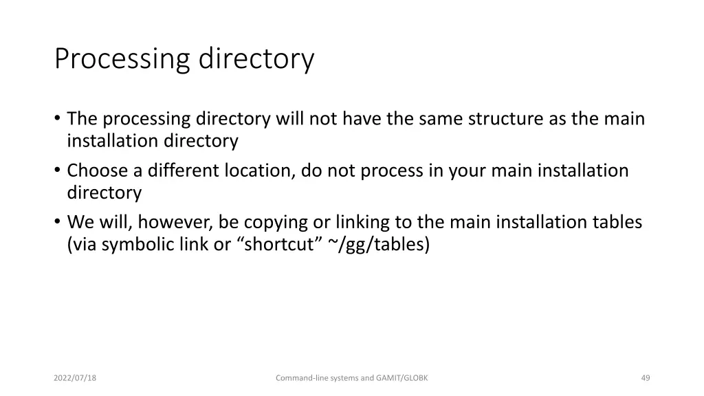 processing directory