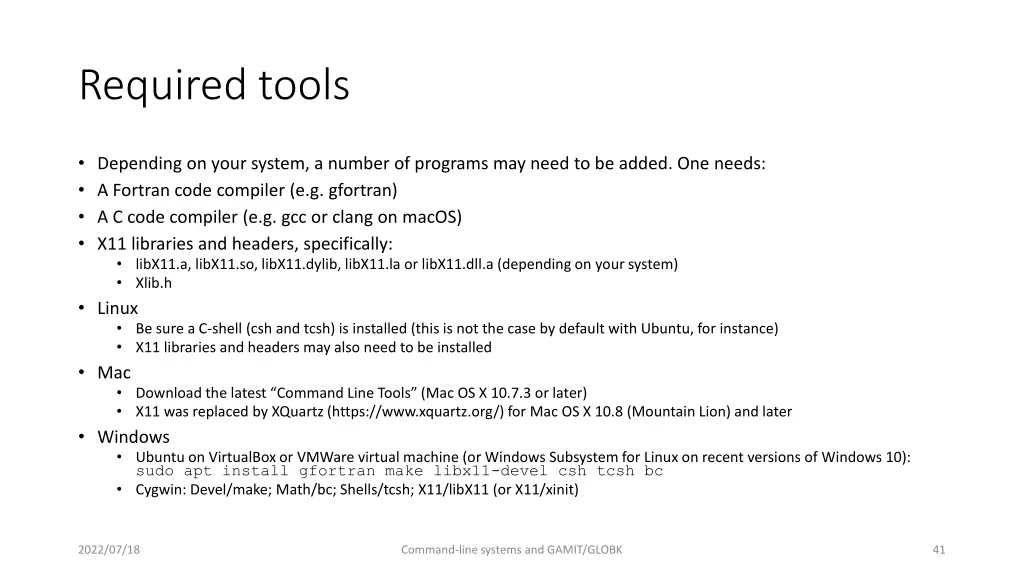 required tools