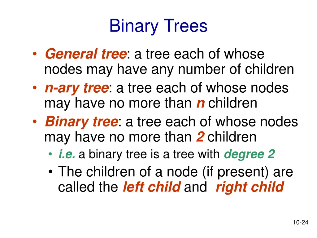 binary trees
