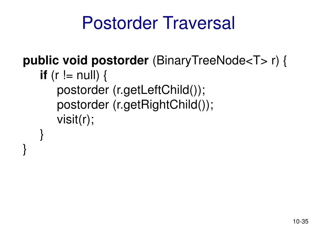postorder traversal