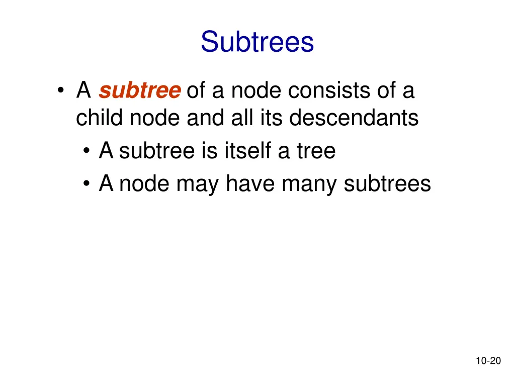 subtrees