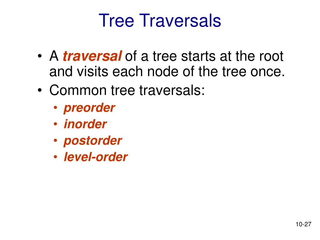 tree traversals