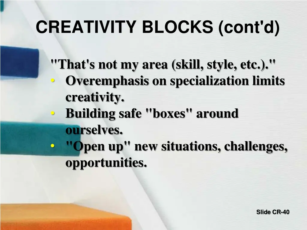 creativity blocks cont d 2