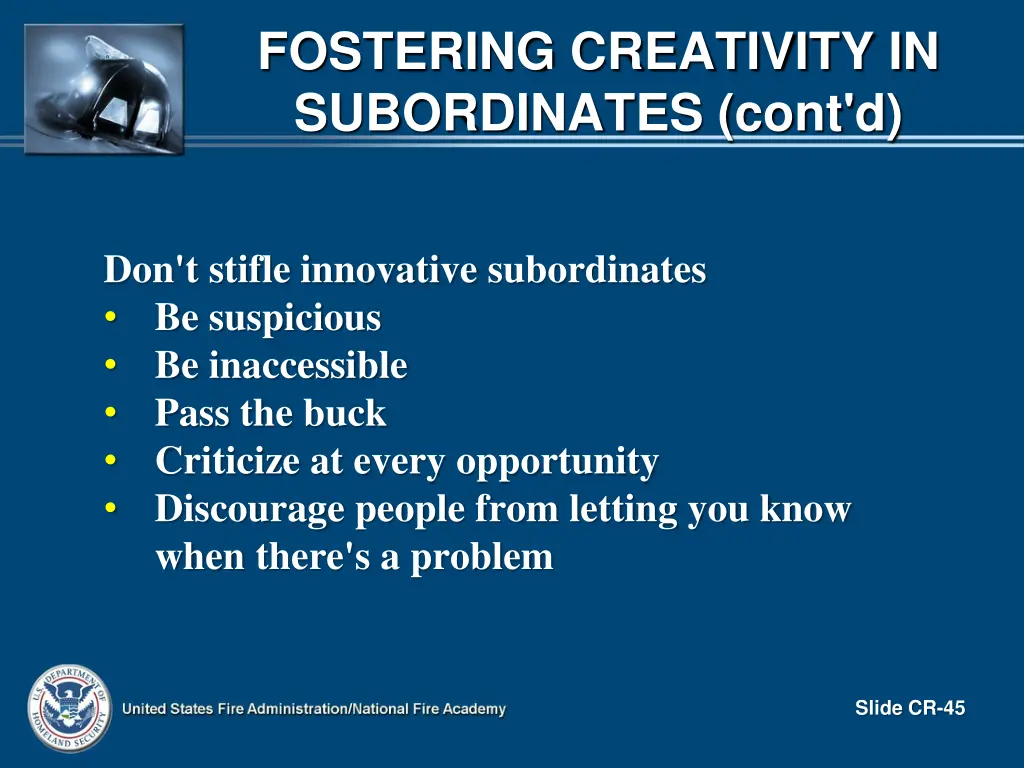 fostering creativity in subordinates cont d 1