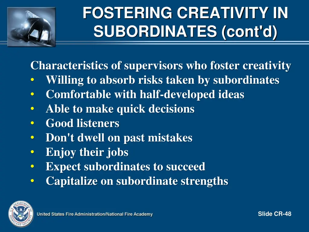 fostering creativity in subordinates cont d 4