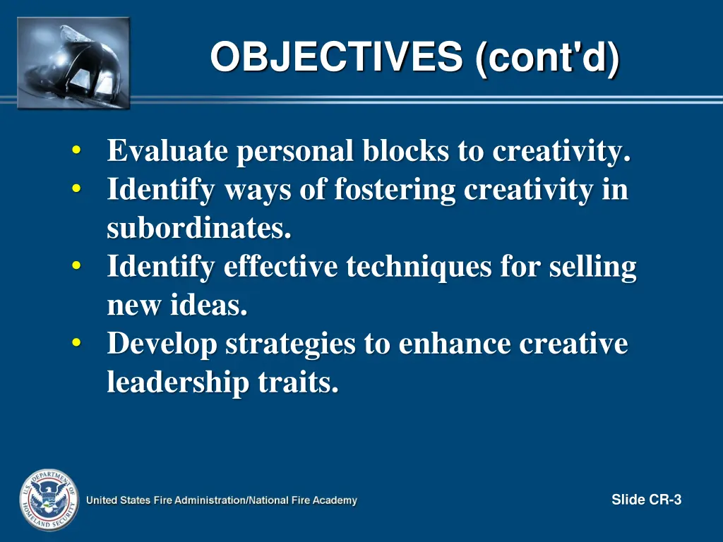 objectives cont d