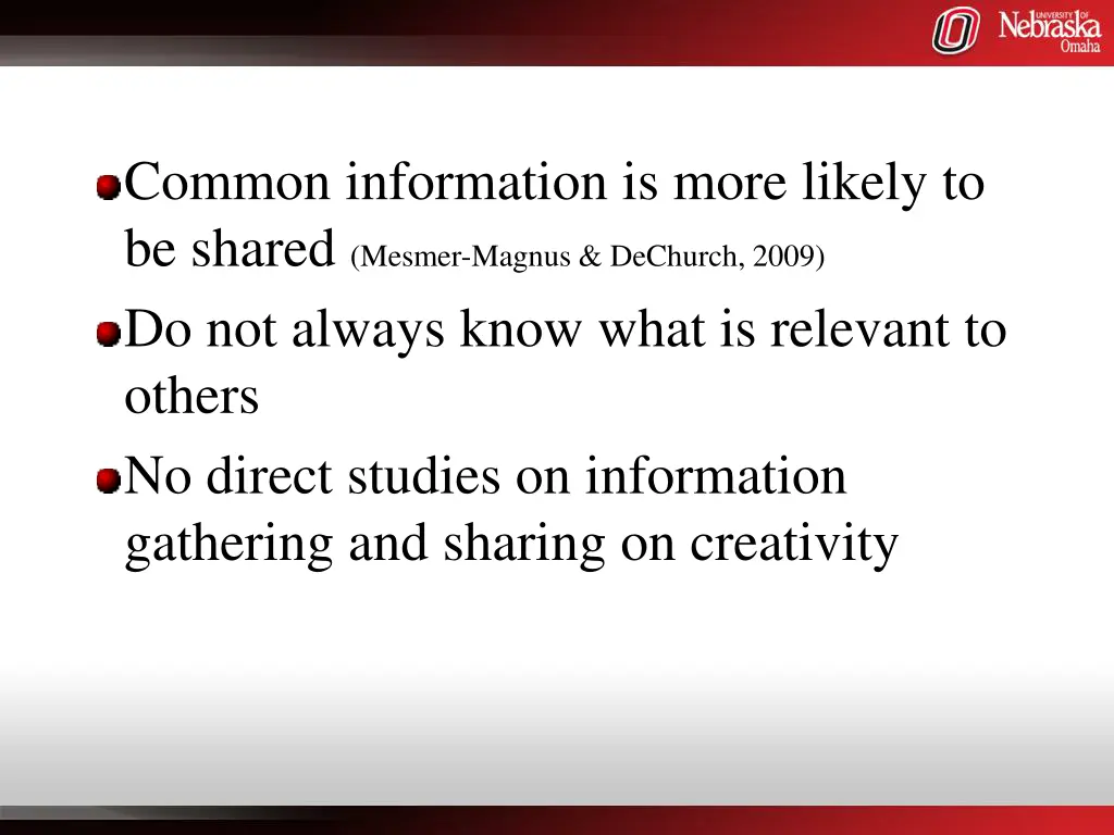 common information is more likely to be shared