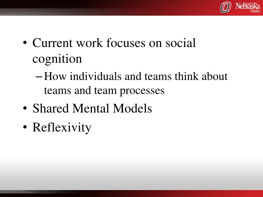 current work focuses on social cognition