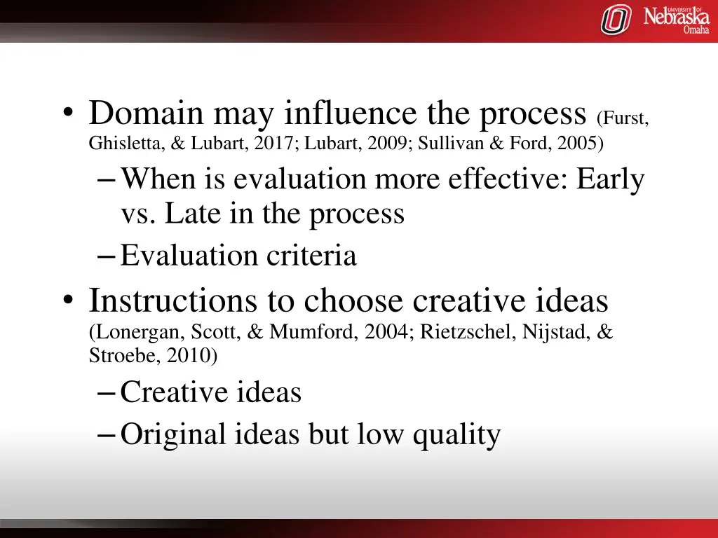 domain may influence the process furst ghisletta