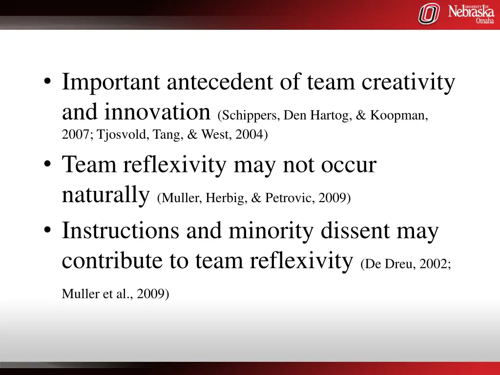 important antecedent of team creativity