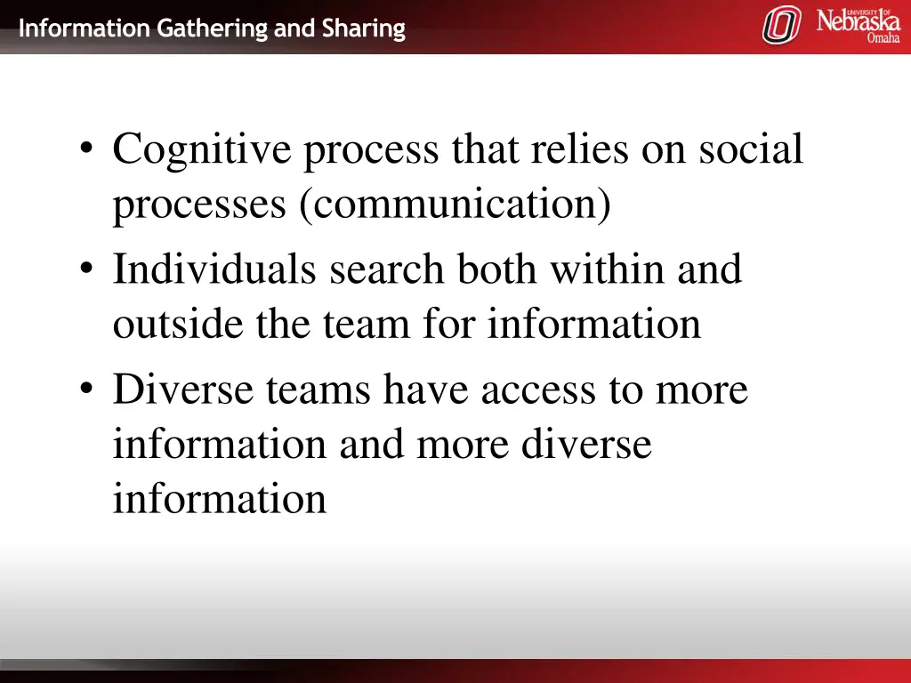information gathering and sharing