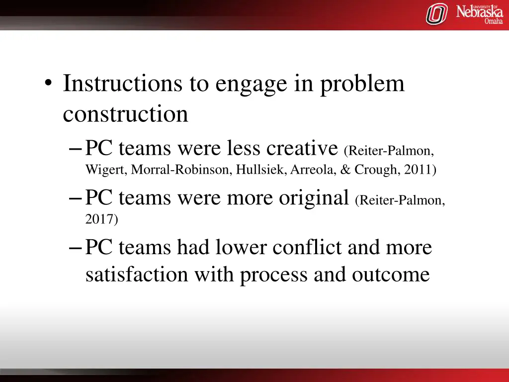 instructions to engage in problem construction