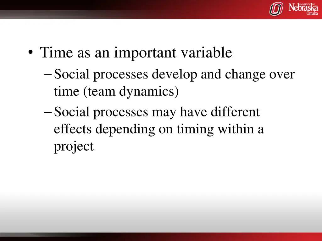 time as an important variable social processes