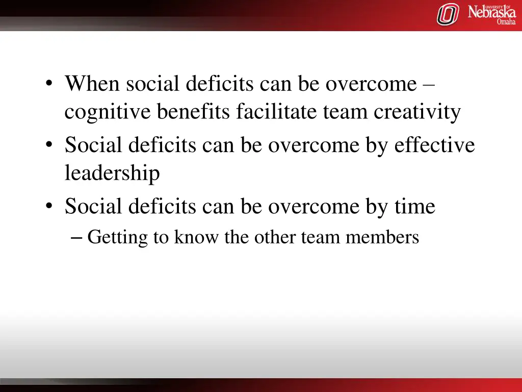 when social deficits can be overcome cognitive