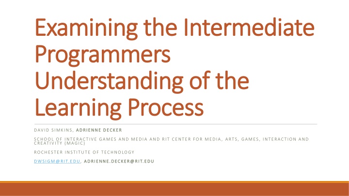examining the intermediate examining