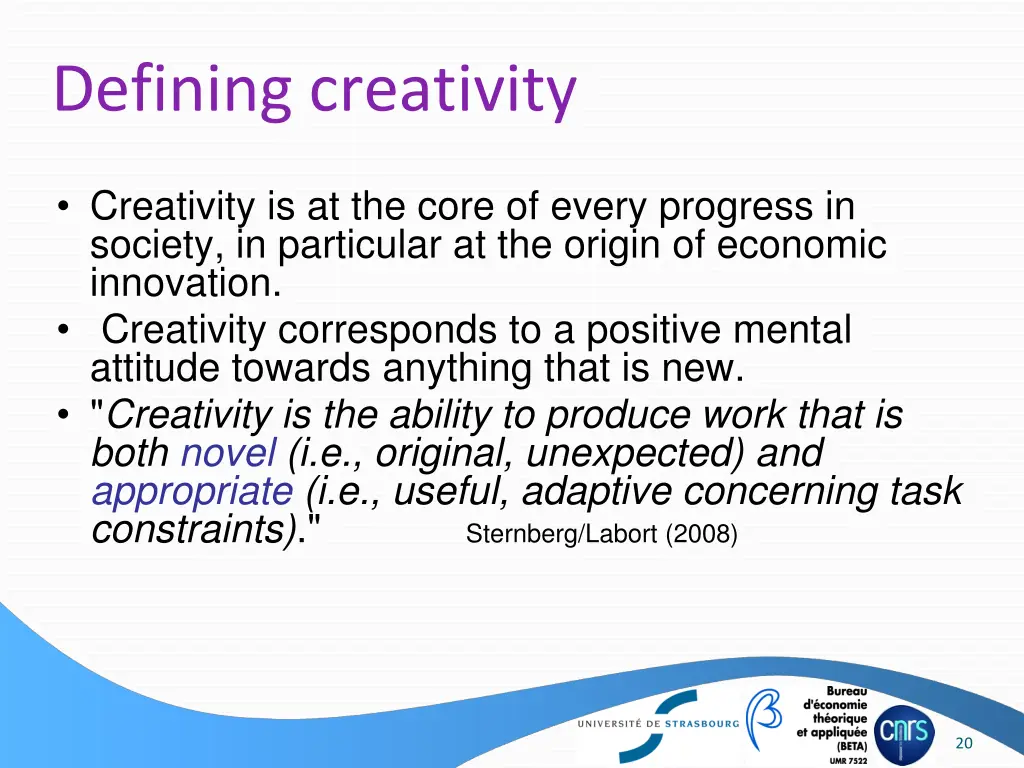 defining creativity