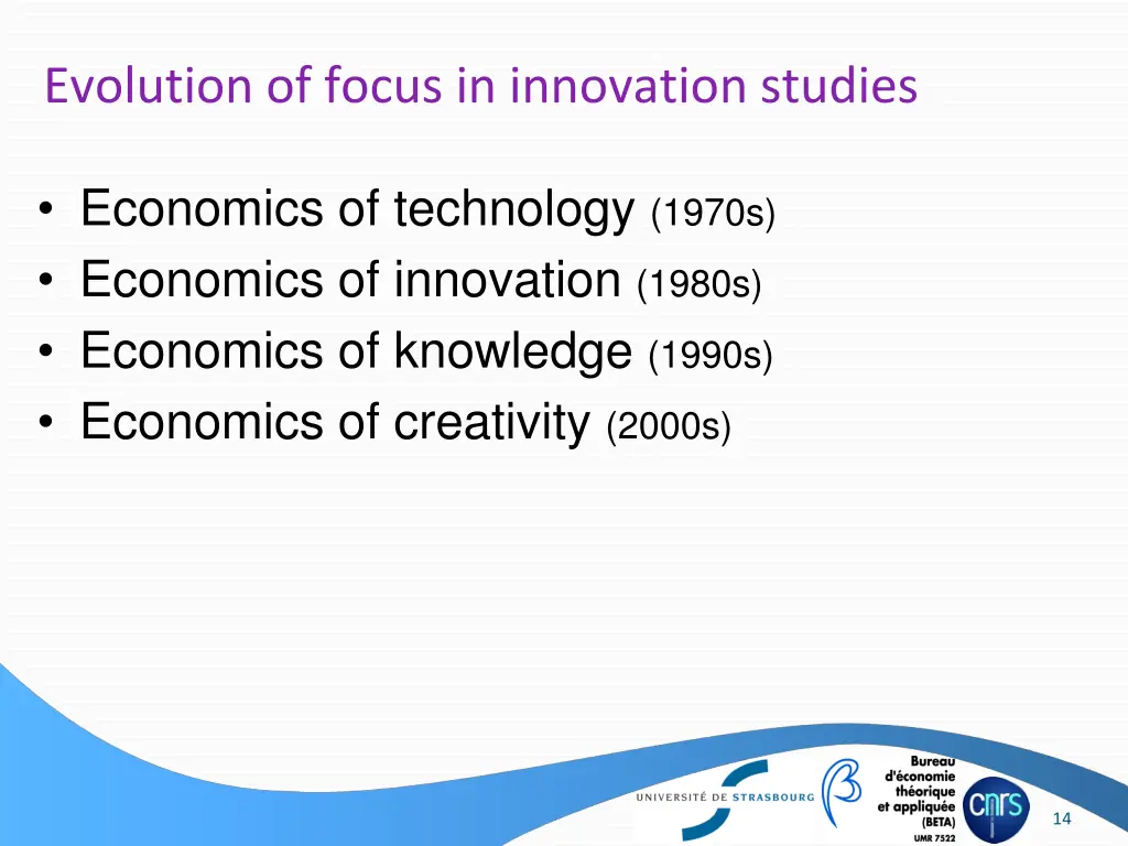 evolution of focus in innovation studies