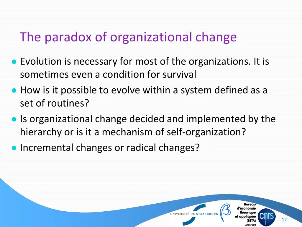 the paradox of organizational change