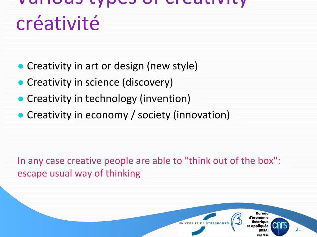 various types of creativity cr ativit