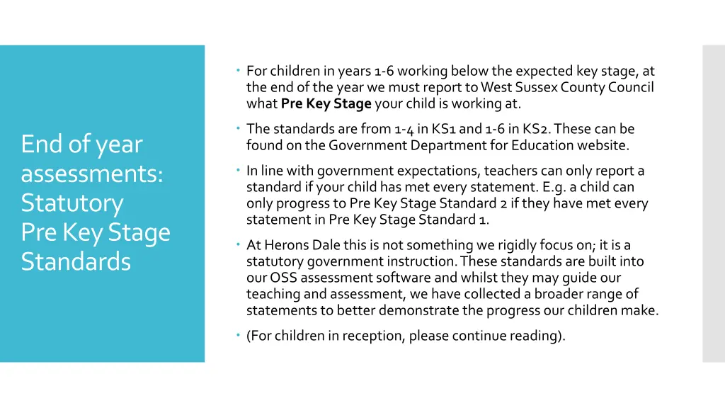 for children in years 1 6 working below