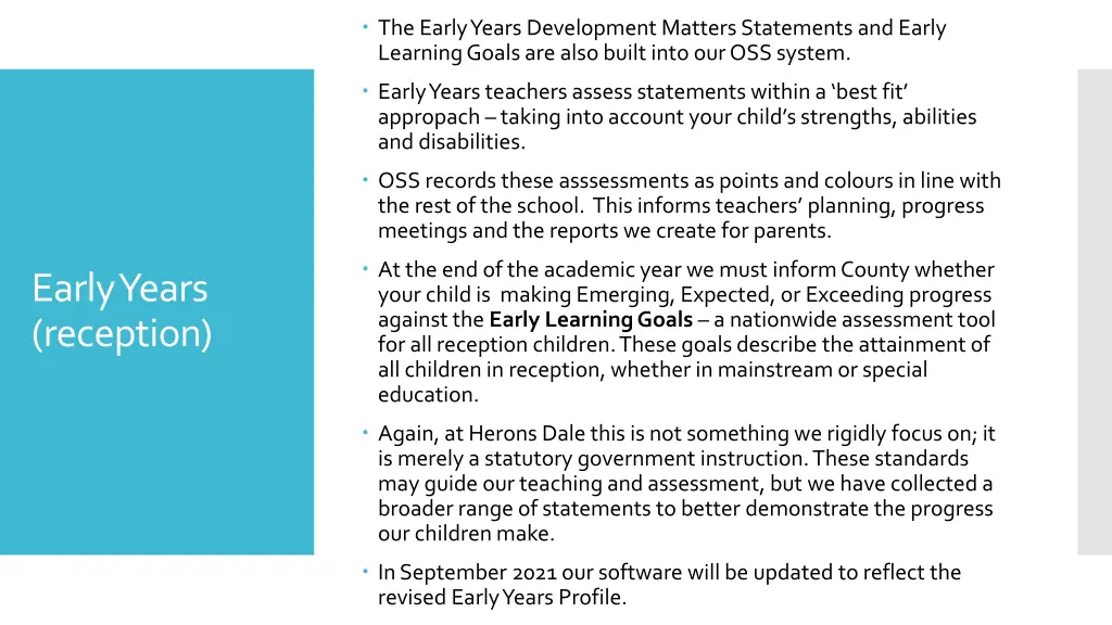 the early years development matters statements
