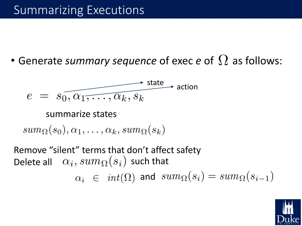 summarizing executions