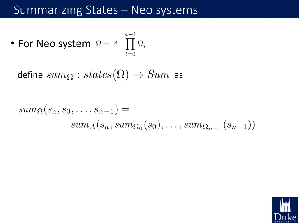 summarizing states neo systems