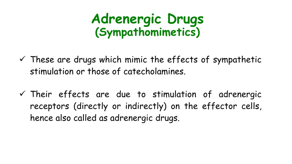adrenergic drugs sympathomimetics 1